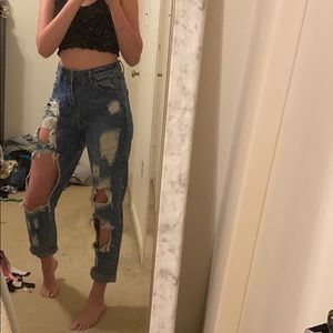 Ripped mom jeans